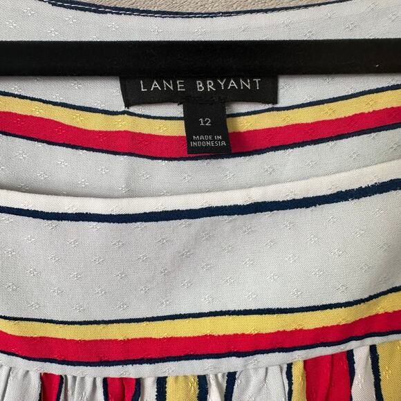 Lane Bryant Women's Striped Square Neck Top Size 12 Large Blouse - Picture 3 of 5